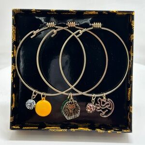 Disney UK. The Lion King Bangle Charm Bracelets Set Of 3, NIB